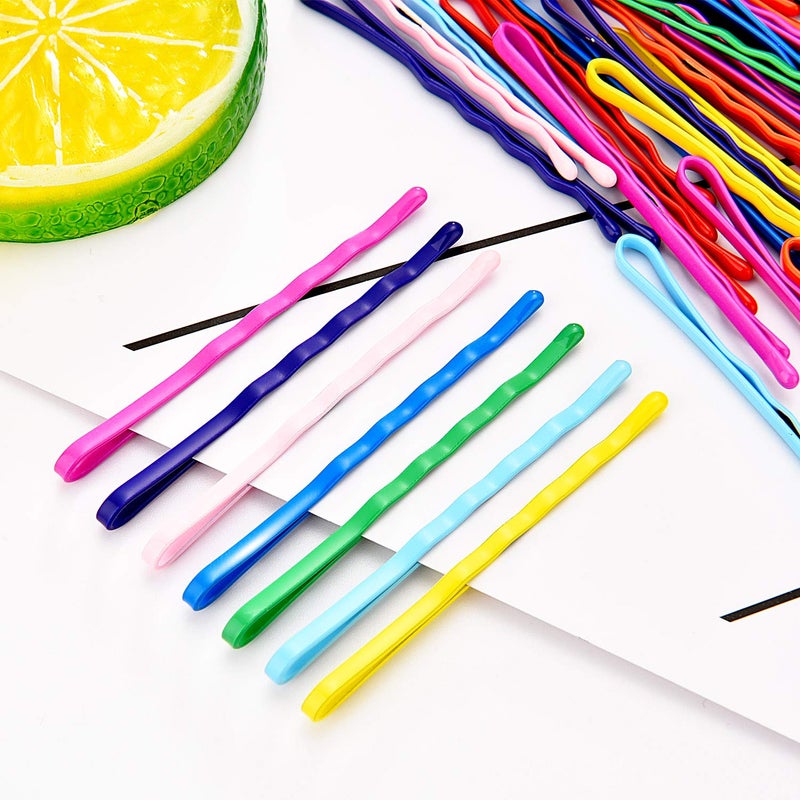 Bememo 100 Pieces Colorful Bobby Pin Hair Styling Clips with 1 Storage Box for Women, colored Bobby Pins for Hair, 10 Colors - Image 4